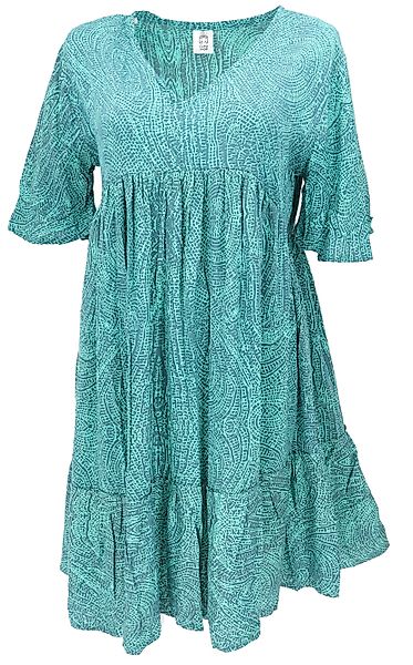 Guru-Shop Midikleid Boho Kurzarm Sommerkleid, Maxikleid,.. günstig online kaufen