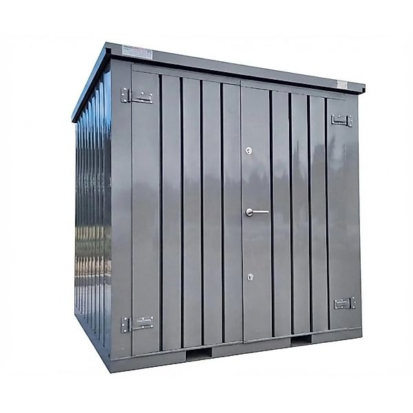 LagercontainerXXL 2m Lagercontainer mit Doppeltür & Doppelverriegelung RAL7 günstig online kaufen