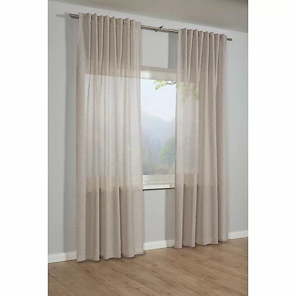 Bennetti Schal mit Gardinenband Naturoptik Beige 140 x 175 cm günstig online kaufen