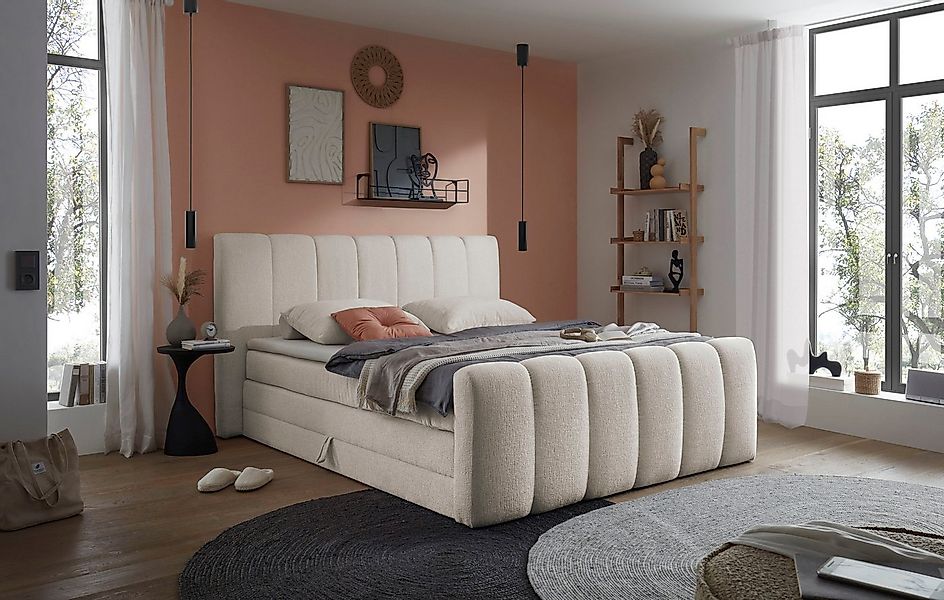 ED EXCITING DESIGN Boxspringbett Chuck in der Breite 180cm, inkl. Bettkaste günstig online kaufen