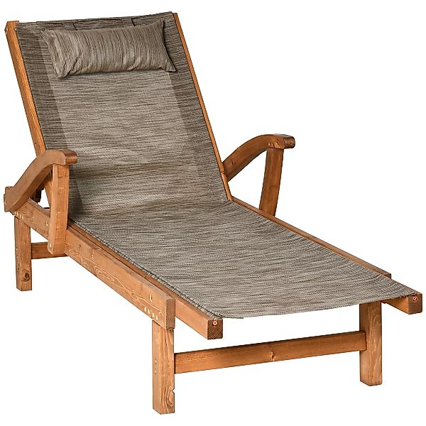 Outsunny Sonnenliege, Liegestuhl mit verstellbarer Rückenlehne, Relaxliege günstig online kaufen