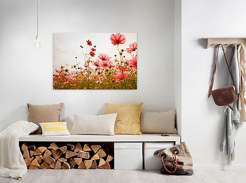 Bricoflor Blumen Bild In Rot Und Grün Leinwandbild Mit Sommerblumen Für Sch günstig online kaufen