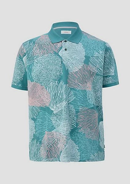 s.Oliver Kurzarmshirt Gemustertes Poloshirt aus Baumwolle günstig online kaufen