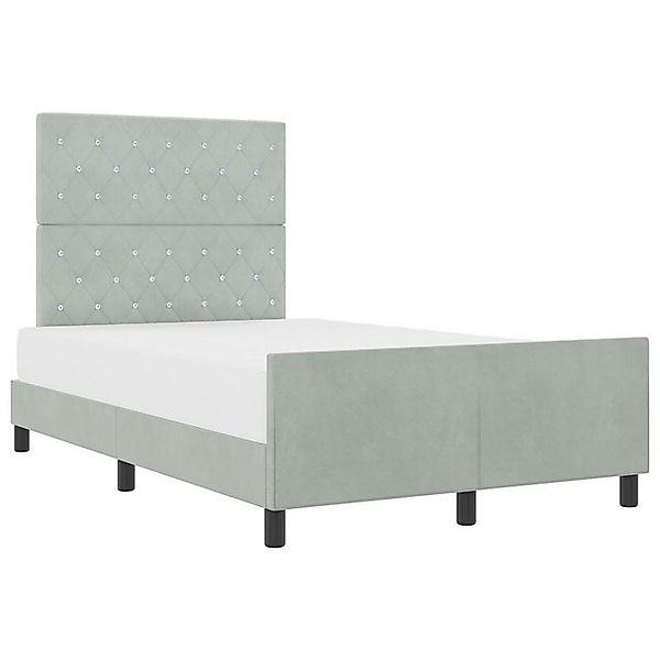 vidaXL Bett Bettgestell Hellgrau 120x200 cm Samt (1-tlg) günstig online kaufen