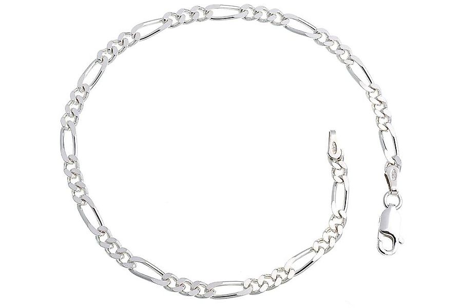 Silberkettenstore Silberarmband Figarokette Armband 3,4mm - 925 Silber, Län günstig online kaufen