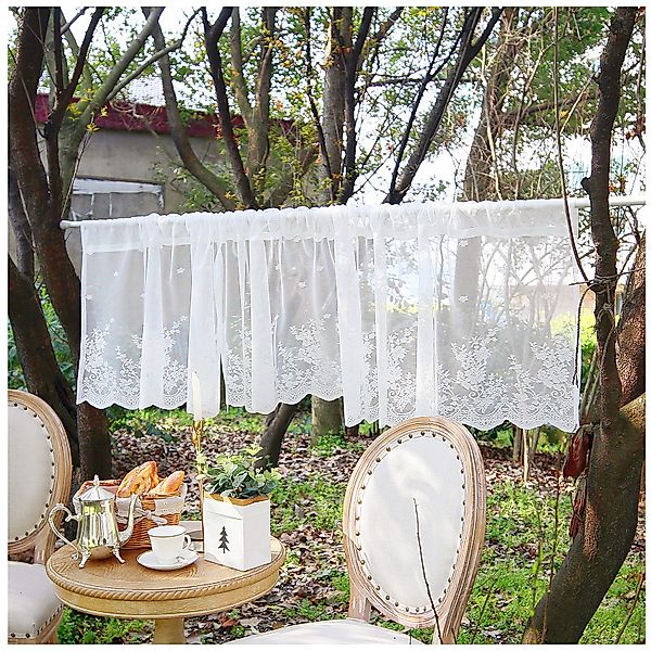 Qelus Vorhang Halbtransparent Fenster Gardine Kurz günstig online kaufen