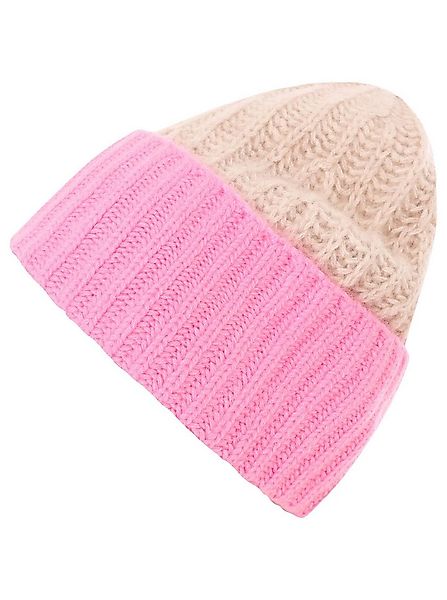 Zwillingsherz Strickmütze 100% Kaschmir Grobstrick Mütze "Zweifarbig" günstig online kaufen