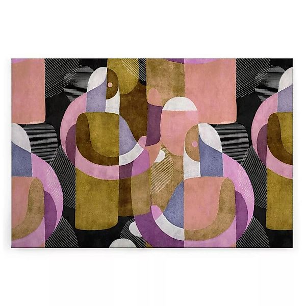 Bricoflor Mid Century Bild Rosa Gold Lila Leinwandbild Abstrakte Kunst Mit günstig online kaufen
