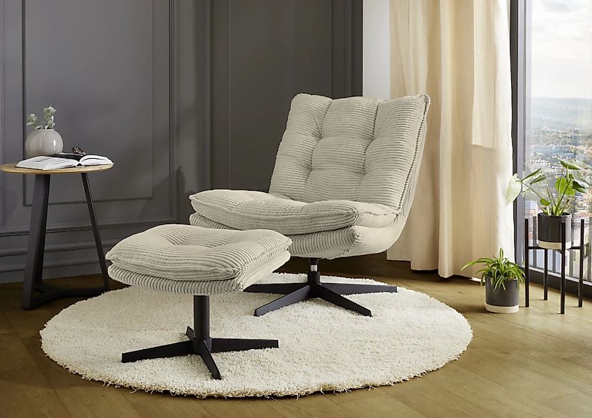 Jockenhöfer Gruppe Relaxsessel "Kasper", Inklusive Hocker, 360 Drehfunktion günstig online kaufen