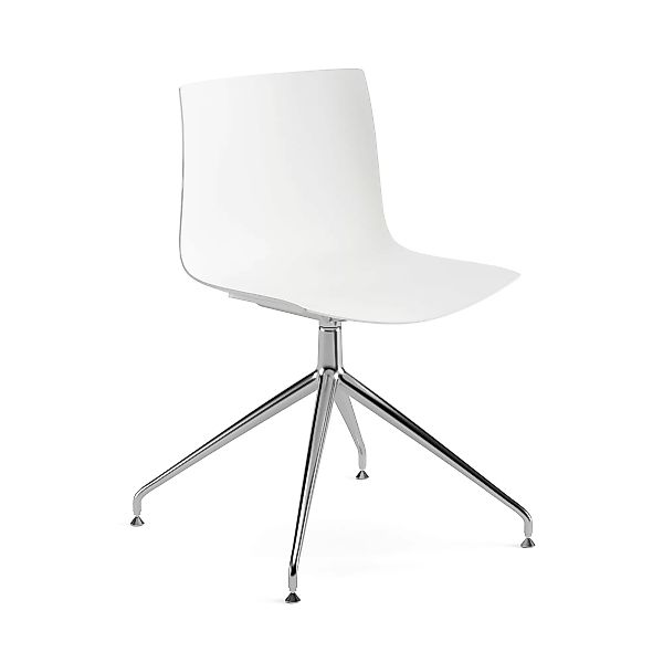Arper - Catifa 46 0368 Stuhl einfarbig mit Sternfuß - weiß/Außenschale glän günstig online kaufen
