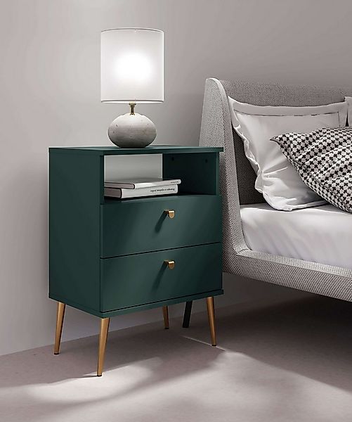 Home affaire Nachttisch Elyria, Metallgriffe, FSC-zertifizierter Holzwerkst günstig online kaufen