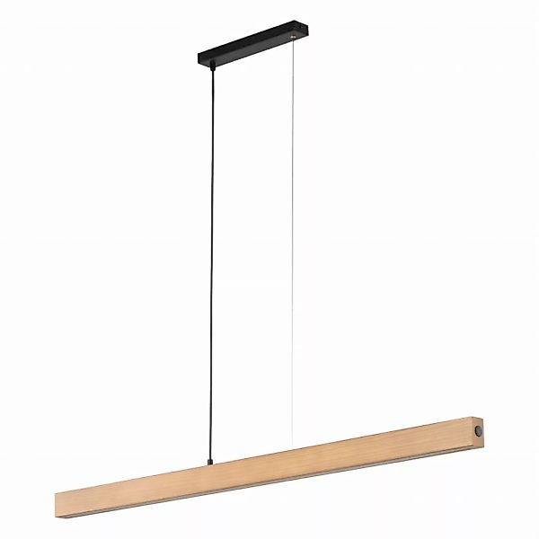 LED-Holzhängeleuchte Teo, kiefer, 126 cm, Touchdimmer günstig online kaufen