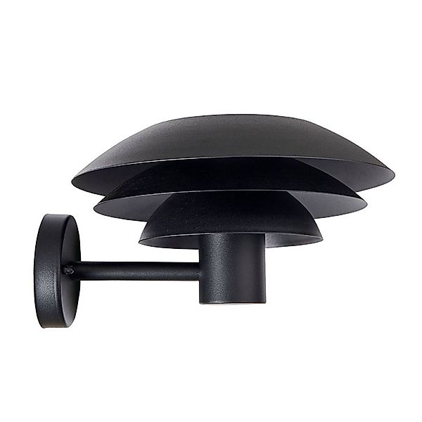 Dyberg Larsen Außen-Wandleuchte DL25 schwarz Ø 25cm günstig online kaufen