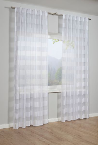 Sehlbach Gardine "Schal Streifen" Schlaufen 1 Stk. tlg. mit verdeckten Schl günstig online kaufen