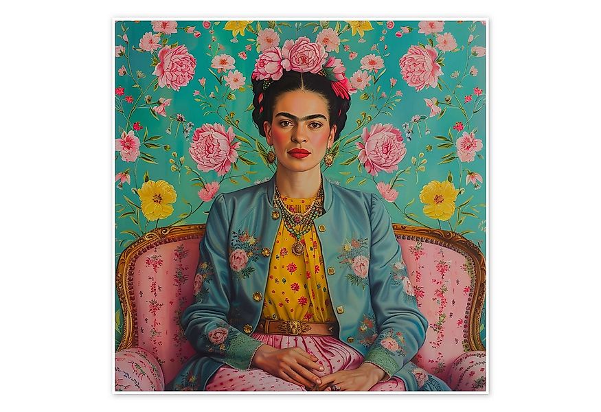 Posterlounge Wandbild Frida Kahlo auf dem Sofa, DejaReve, erhältlich als Po günstig online kaufen