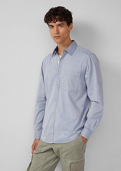 s.Oliver Langarmhemd Hemd Regular Fit: Gemustertes Langarmhemd mit Brusttas günstig online kaufen