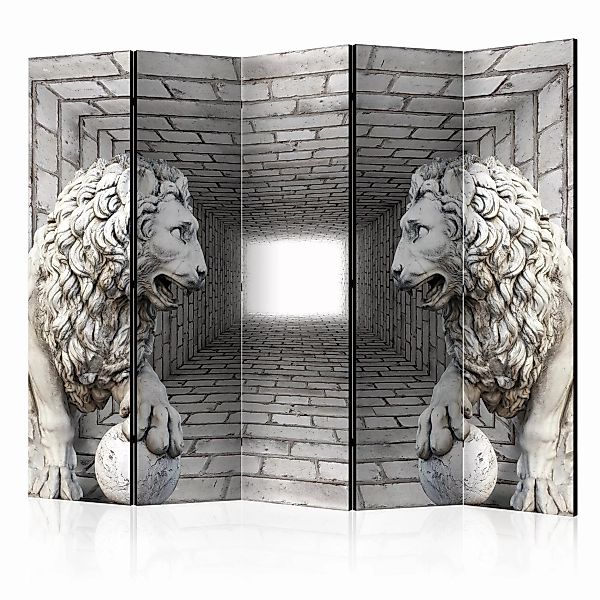 5-teiliges Paravent - Stone Lions Ii [room Dividers] günstig online kaufen
