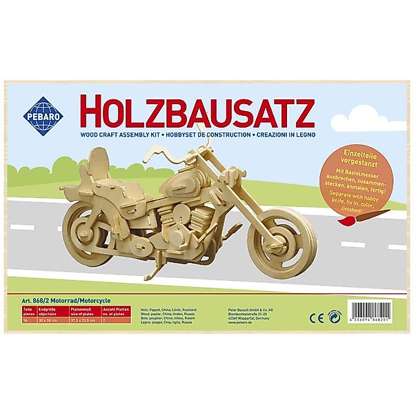 Pebaro 3D-Puzzle Holzbausatz Motorrad, 868/2, 96 günstig online kaufen