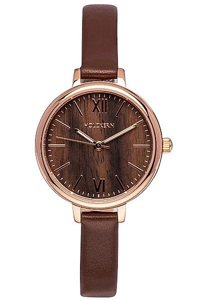 Holzkern Quarzuhr Quarz Shirin Walnuss/Roségoldfarben günstig online kaufen