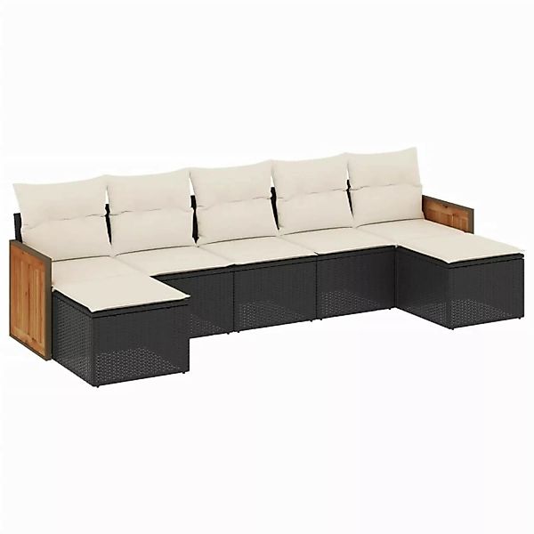 vidaXL 7-tlg Garten-Sofagarnitur mit Kissen Schwarz Poly Rattan Modell 171 günstig online kaufen