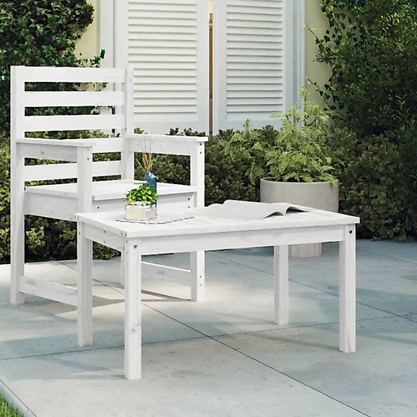 Vidaxl Gartentisch Weiß 82,5x50,5x45 Cm Massivholz Kiefer günstig online kaufen