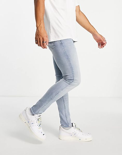 Topman – Essential – Hautenge Jeans in heller Waschung-Blau günstig online kaufen