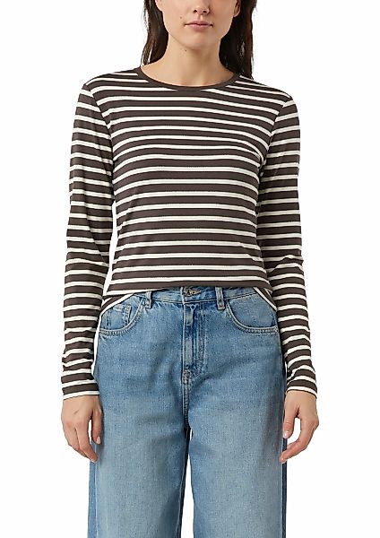 Comma Langarmshirt geringelt, mit Glitzer-Fäden günstig online kaufen