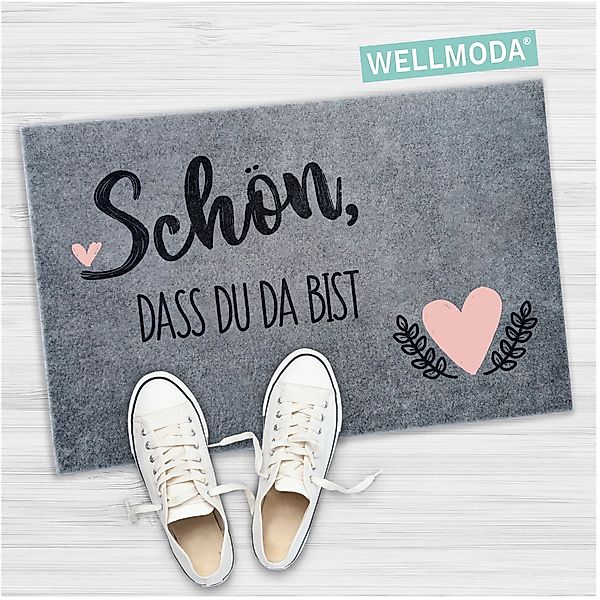 WELLMODA Fußmatte "Schön, dass du da günstig online kaufen