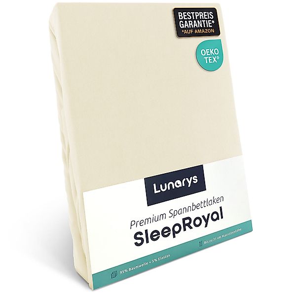 Lunarys Spannbettlaken SleepRoyal, Jersey-Elasthan, Gummizug: rundum, günstig online kaufen