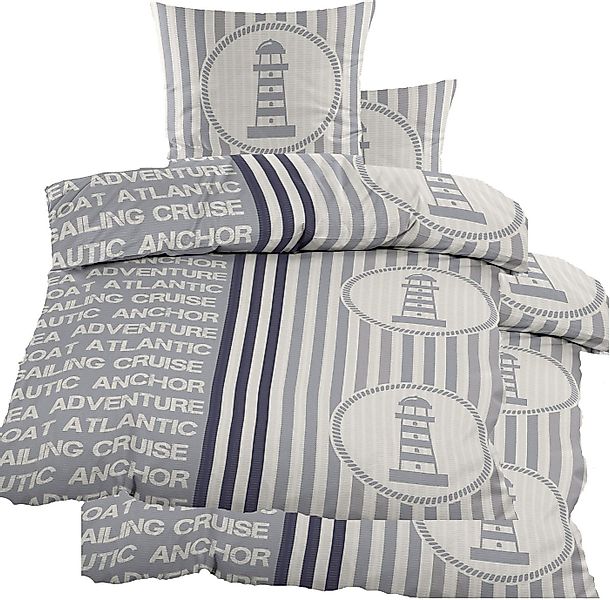 KH-Haushaltshandel Bettwäsche 4-tlg. Seersucker Bettwäsche 2x (135x200 +80x günstig online kaufen