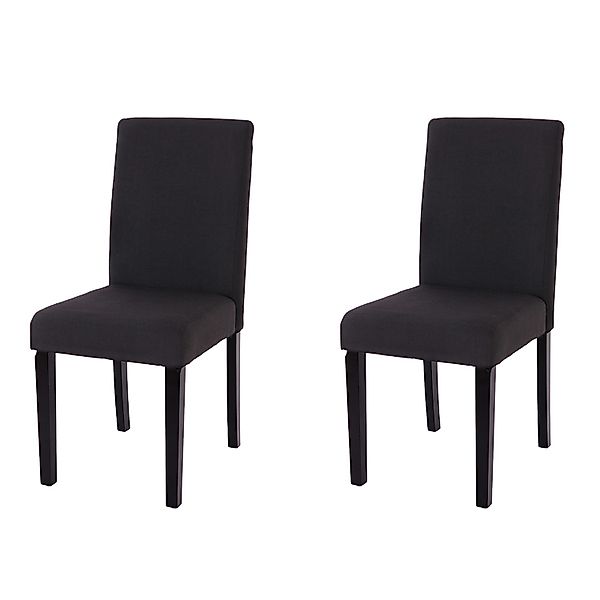 MCW Esszimmerstuhl Littau 2er-Set Textil Schwarz Dunkle Beine günstig online kaufen