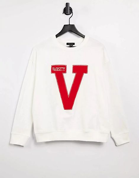 New Look – Oversize-College-Sweatshirt in Weiß günstig online kaufen