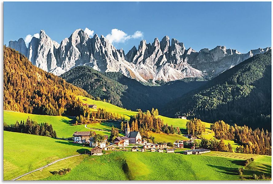 Artland Wandbild "Alpen Berge Santa Maddalena" Berge & Alpenbilder 1 Stk. t günstig online kaufen