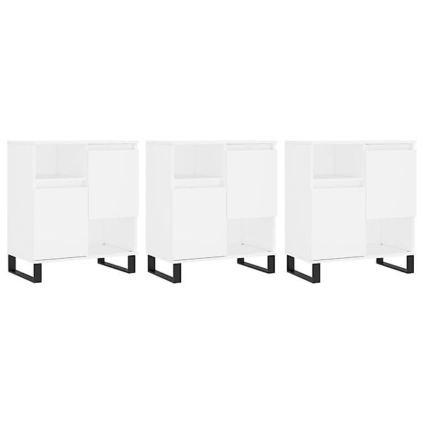 vidaXL Sideboard Sideboards 3 Stk. Hochglanz-Weiß günstig online kaufen