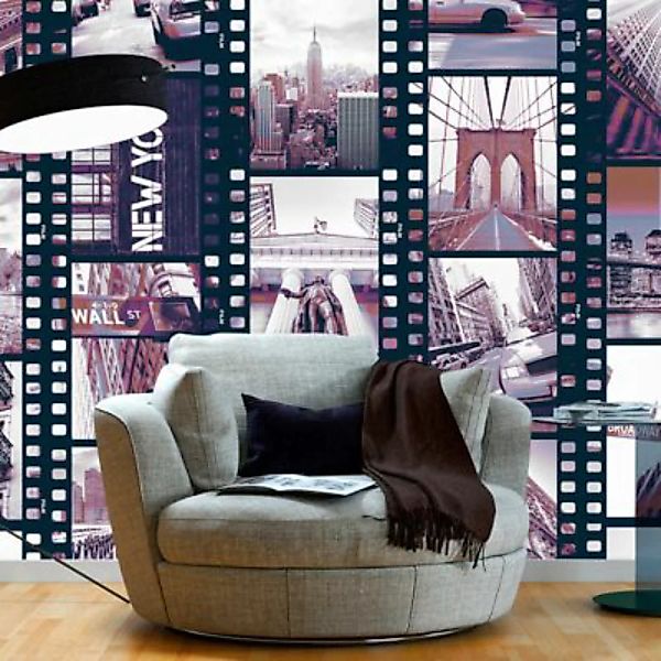 artgeist Fototapete NY - Urban Collage mehrfarbig Gr. 50 x 1000 günstig online kaufen