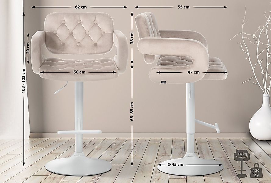 CLP Barhocker Dublin Samt, drehbar und günstig online kaufen
