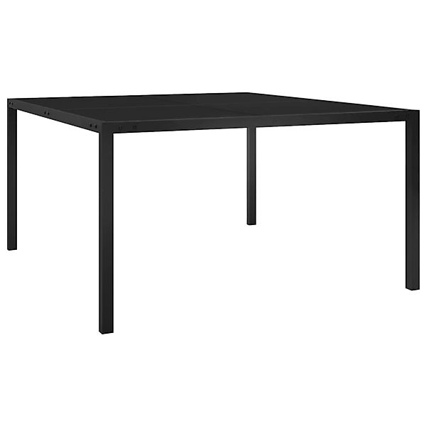 vidaXL Gartentisch 130x130x72 cm Schwarz Stahl und Glas 313099 günstig online kaufen