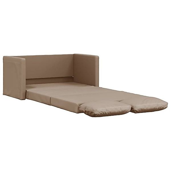 vidaXL Sofa Bodensofa mit Schlaffunktion Cappuccino-Braun Kunstleder günstig online kaufen