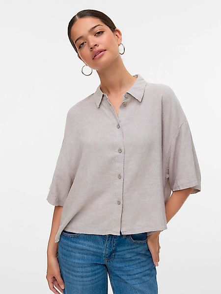 Vero Moda Hemdbluse "VMLINN LINEN 2/4 SHORT SHIRT WVN NOOS" günstig online kaufen