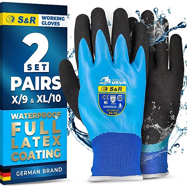 S&R Arbeitshandschuhe Profi-Arbeitshandschuhe, vollständig Latex-beschichte günstig online kaufen