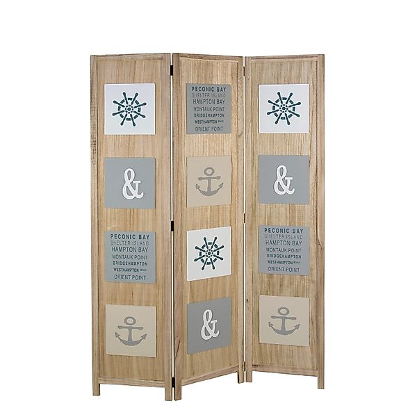 Homestyle4u 3-tlg. Paravent in Braun 120x170 cm 1820 günstig online kaufen