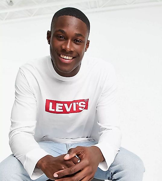 Levi's – Langärmliges Shirt in Weiß mit kleinem Logo, exklusiv bei ASOS günstig online kaufen