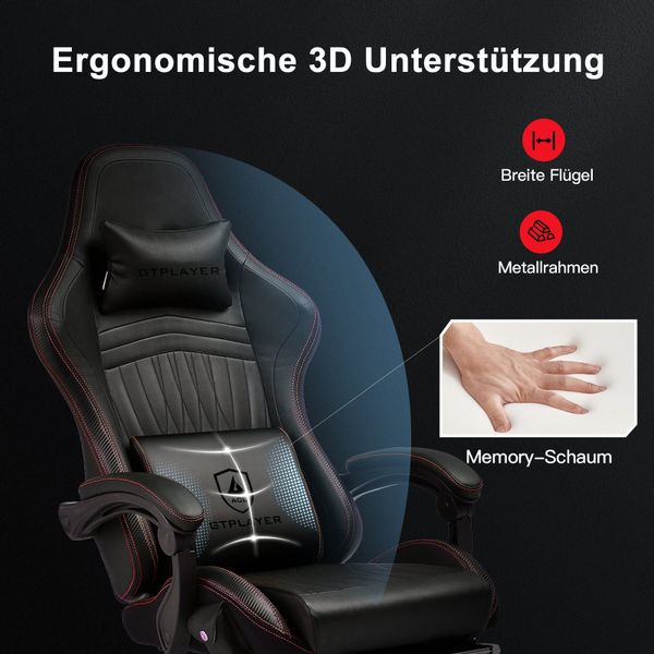 GTPLAYER Gaming-Stuhl ergonomischer Bürostuhl mit HIFI günstig online kaufen