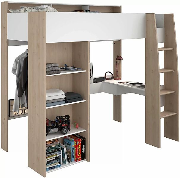 Parisot Hochbett "Shelter 11", (1 St.), integrierter Schreibtisch, Leiter, günstig online kaufen