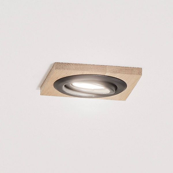 Deckeneinbaulampe Tobby, 10 x 10 cm, 3er-Set Eichenholz GU10 günstig online kaufen