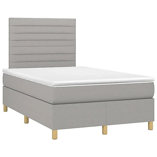 vidaXL Boxspringbett mit Matratze Hellgrau 120x200 cm Stoff 3142401 günstig online kaufen