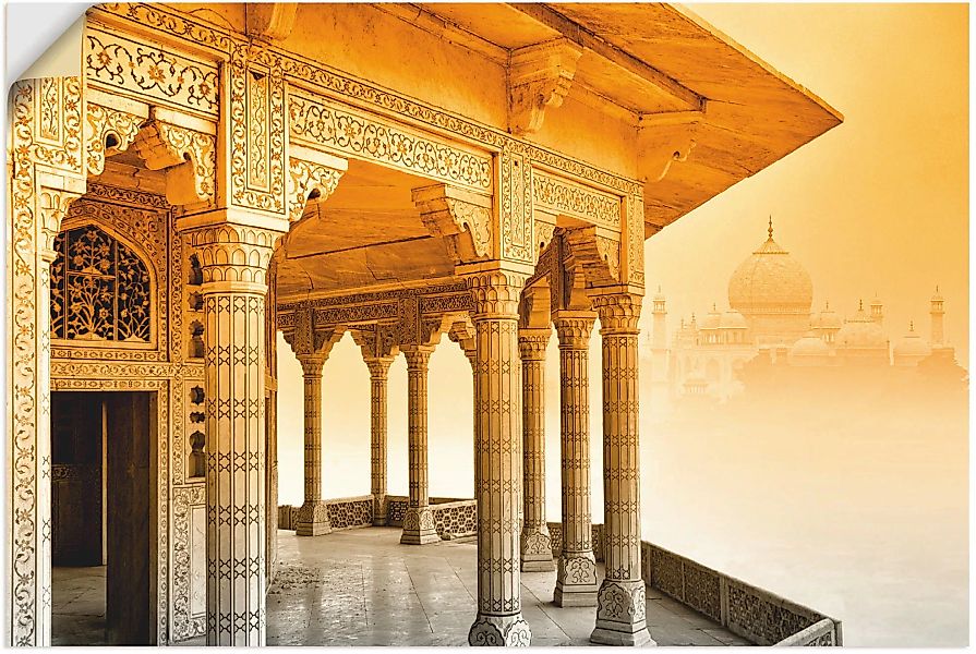 Artland Wandbild "Fort Agra mit Taj Mahal", Gebäude, (1 St.) günstig online kaufen