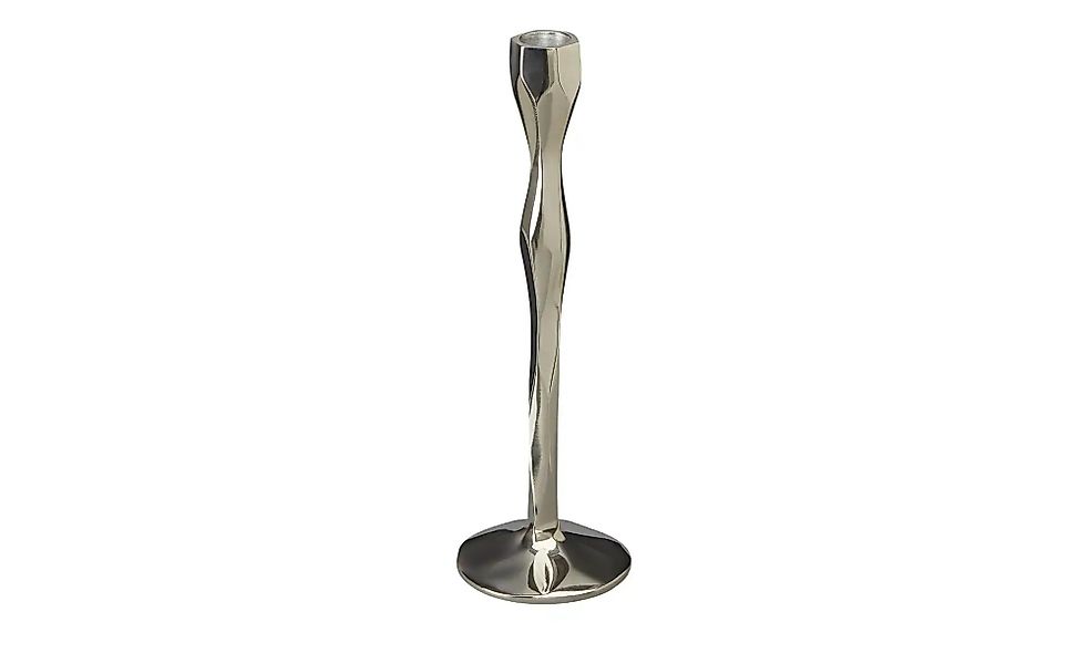HOME STORY Kerzenhalter   ¦ silber ¦ Aluminium ¦ Maße (cm): H: 27  Ø: 9 Acc günstig online kaufen