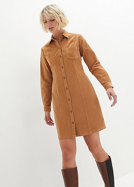 bonprix Hemdblusenkleid für Alltag, aus Baumwolle und Elasthan, mit Knopfle günstig online kaufen