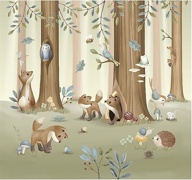 LITTLE DUTCH Fototapete »Forest Friends«, neutral, 280x300cm (LxB) ca. 8,4m günstig online kaufen